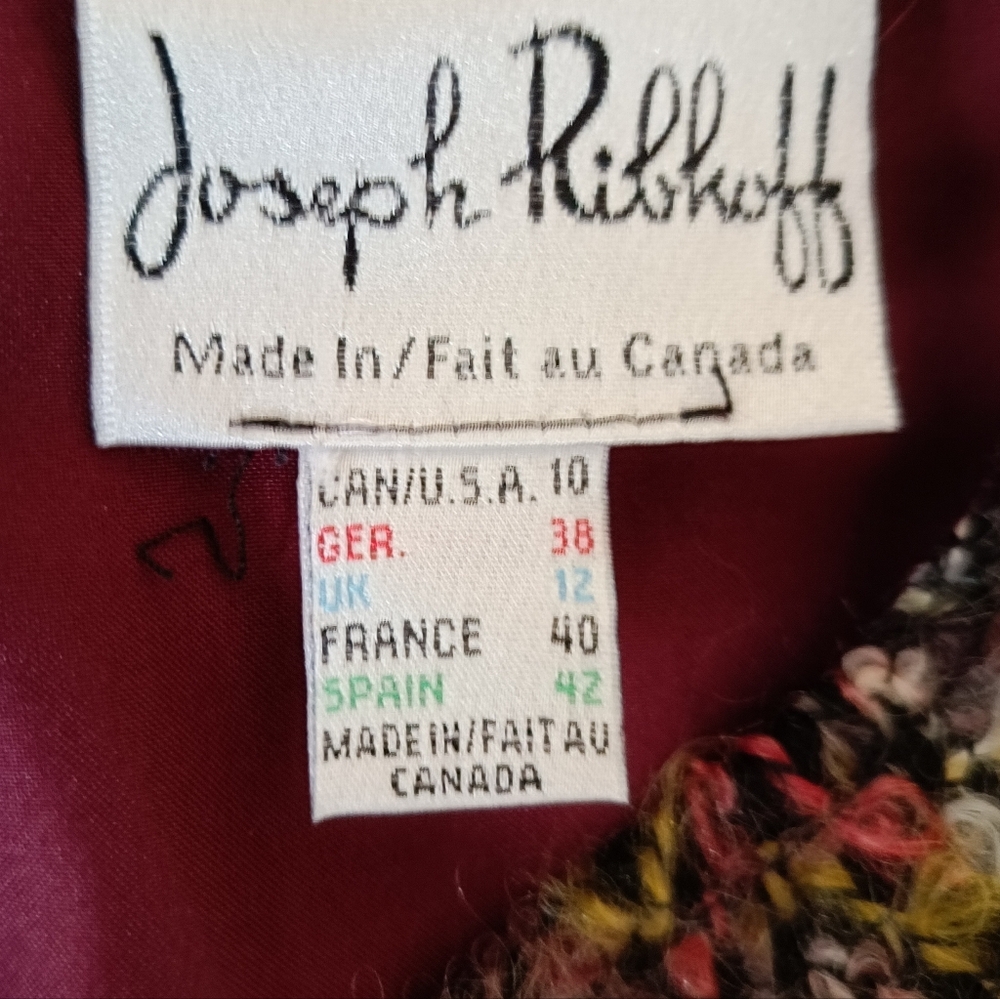 US10❤️Joseph Ribkoff Vtg. Tweed Colorful  A-Line Skirt - Picture 7 of 8